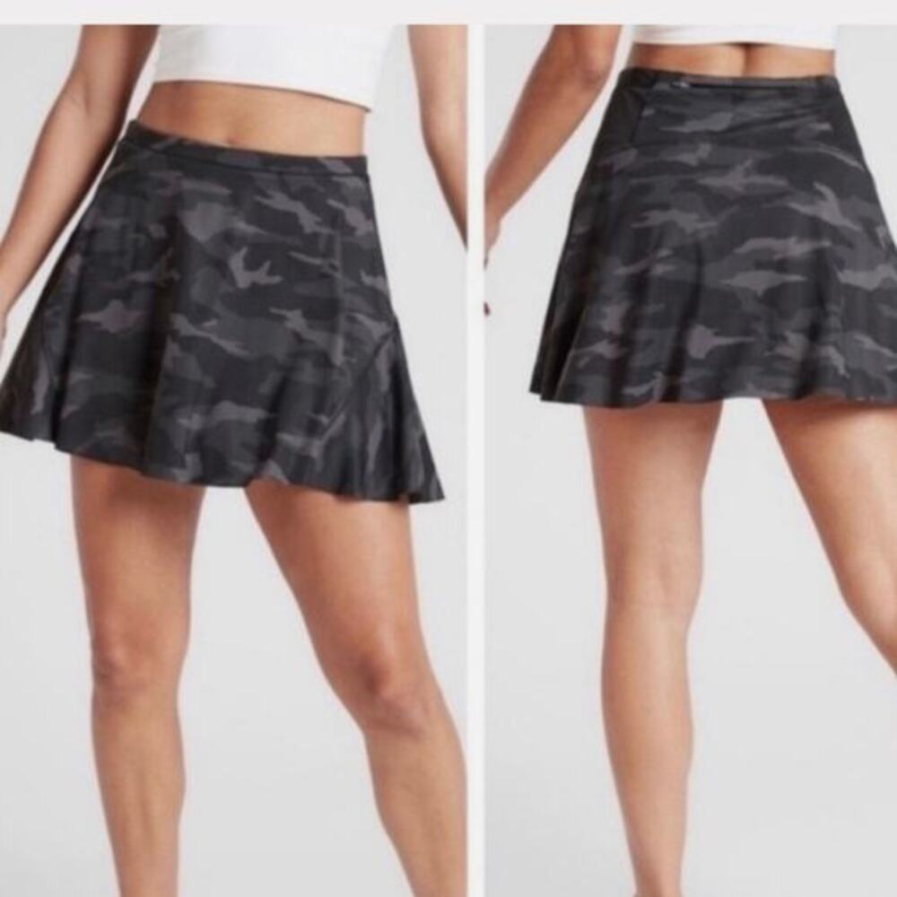Athleta - Match Point Camo Skort - Black / Grey‎ - Size L